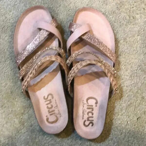 Circus by Sam Edelman Rose Gold Sparkle Accents Slip on Sandal-Size 10M